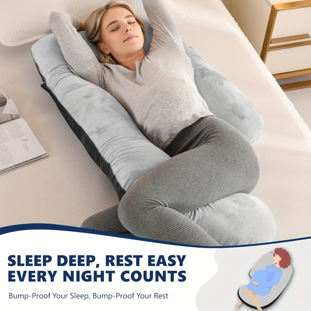 J-Shaped Full-Body Maternity Pillow