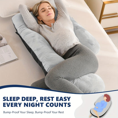 J-Shaped Full-Body Maternity Pillow