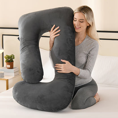 J-Shaped Full-Body Maternity Pillow
